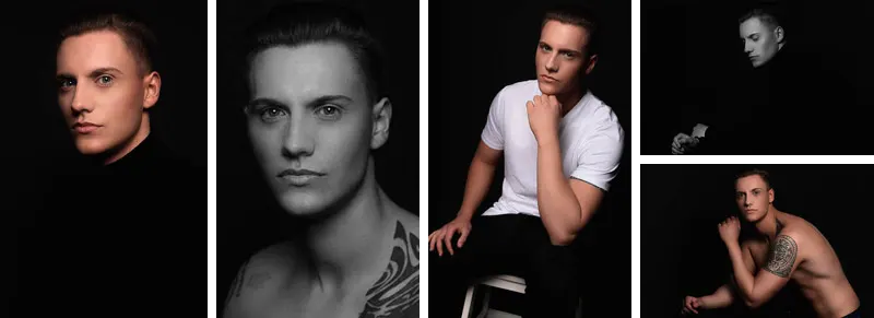 Ejemplo de fotografías de una sesión TEST masculina para el perfil de MODELS