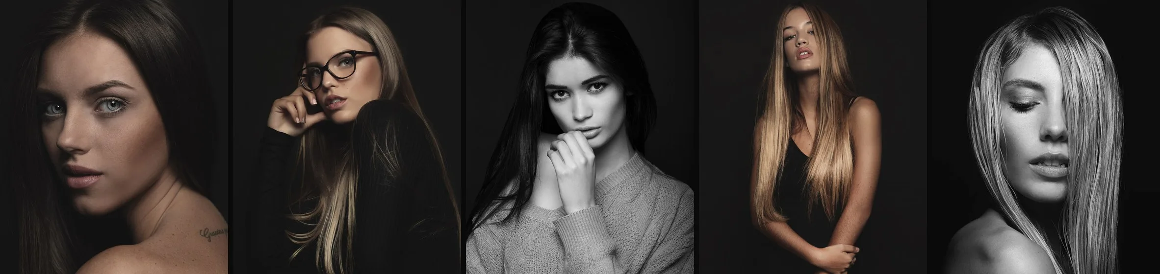 Tira de fotografías reales de una sesión TEST femenina