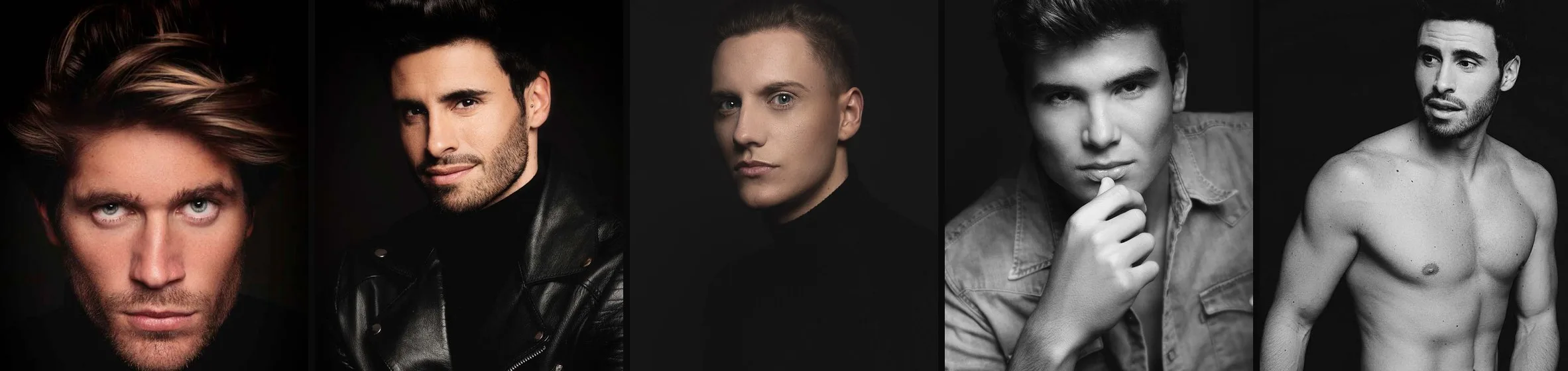Tira de fotografías reales de una sesión TEST masculina